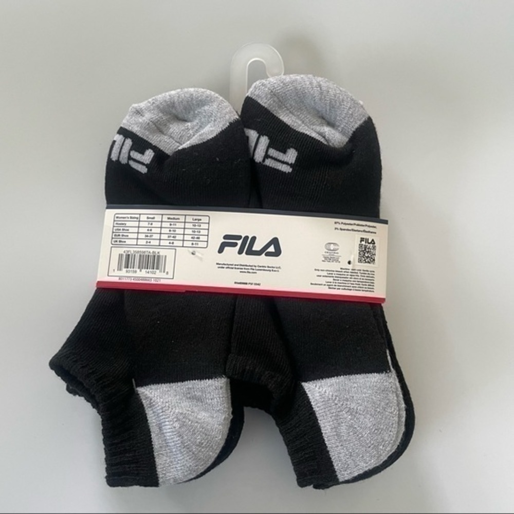 Fila women’s no show socks black gray 6 pairs size 6-10 - Picture 2 of 2